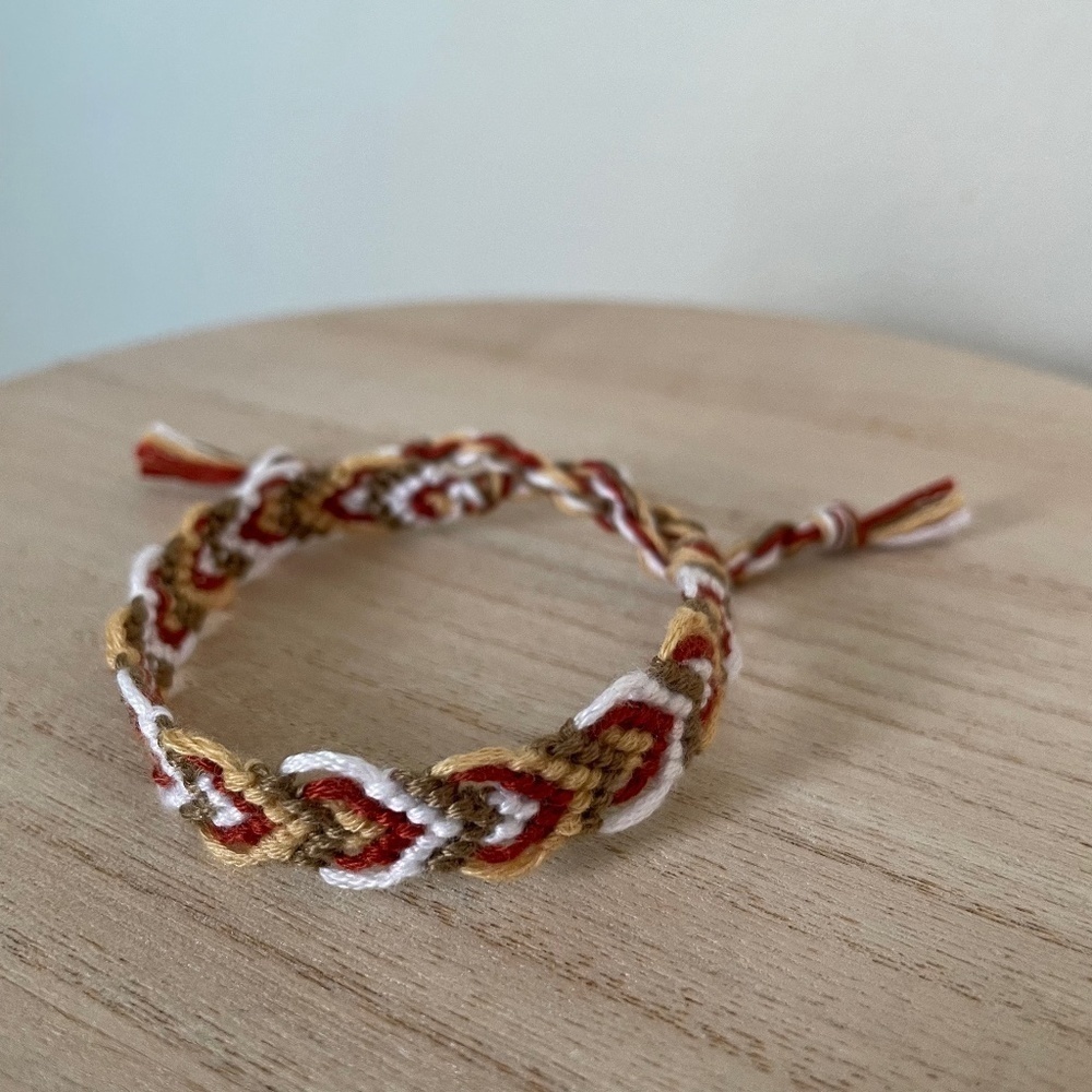 Tan Christmas Woven Bracelet
